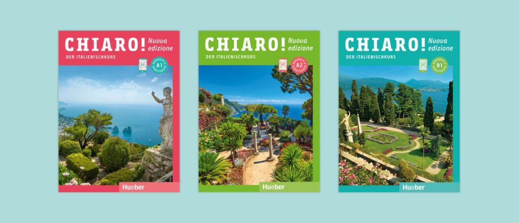 Cover der Lehrwerkreihe »Chiaro«, Hueber Verlag, Designagentur Sieveking Agentur