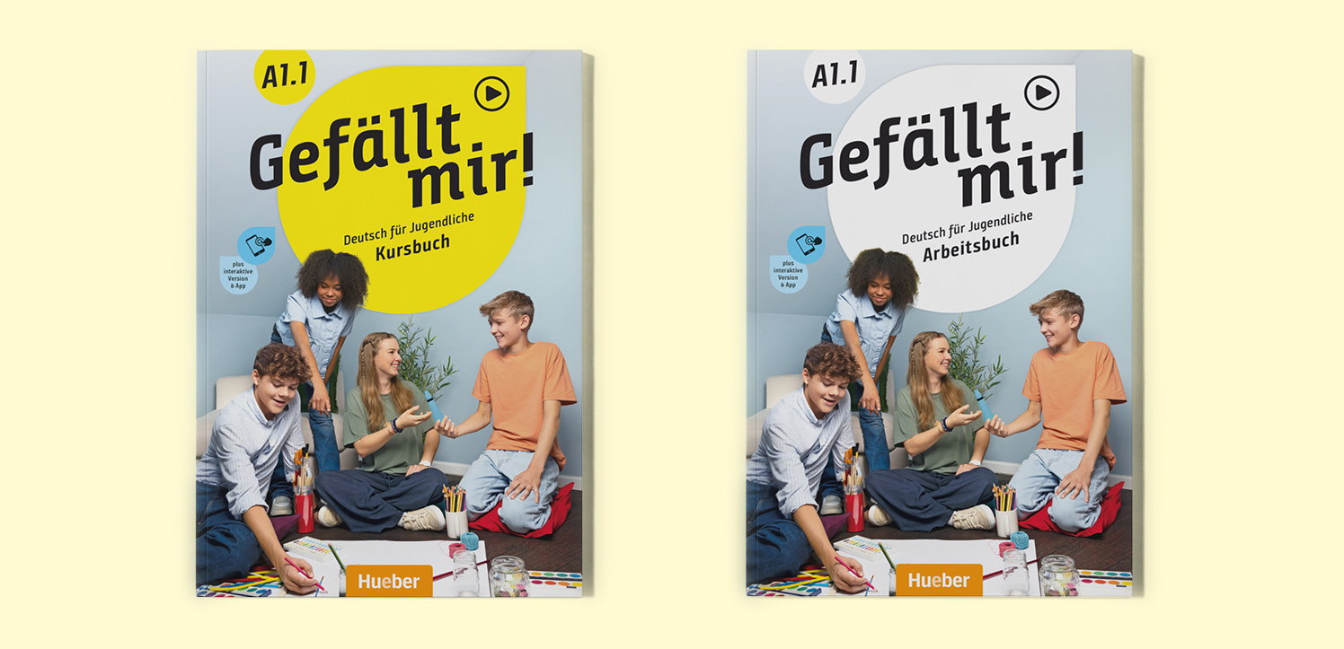 Cover der Lehrwerke Gefällt mir A1.1 Kursbuch und Arbeitsbuch