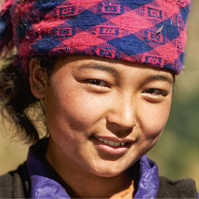 Portrait eines Mädchens aus dem Himalaya (Ausschnitt)