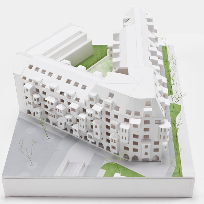 Modell eines Gebäudes der Südhausbau