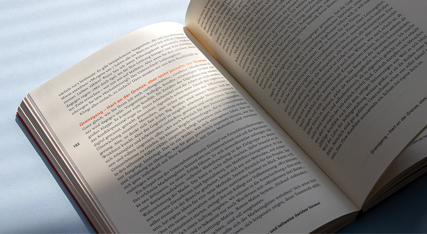 Textdoppelseite aus einem Buch des Vahlen Verlags
