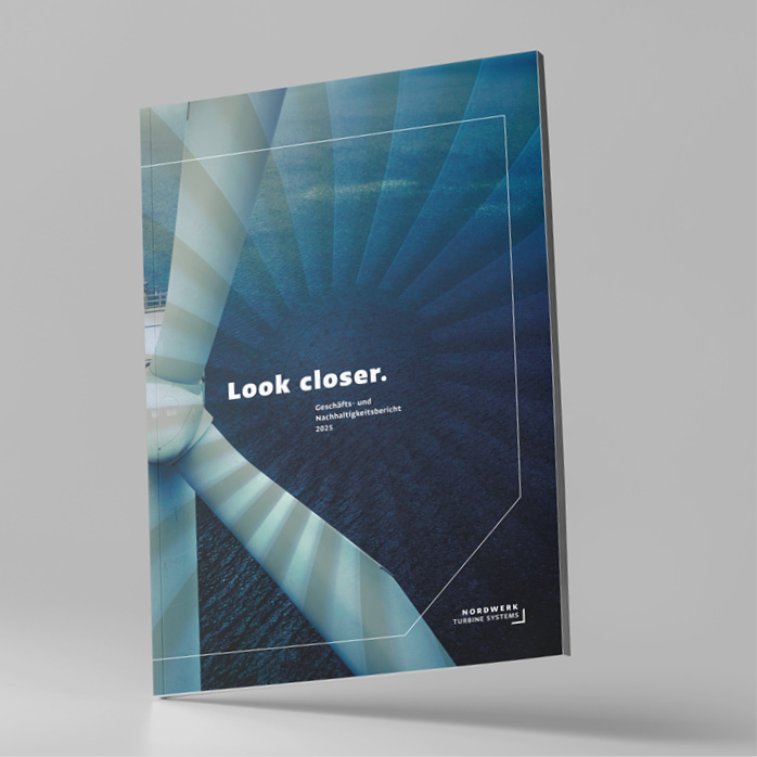 Cover des gedruckten Geschäftsberichts Look closer.
