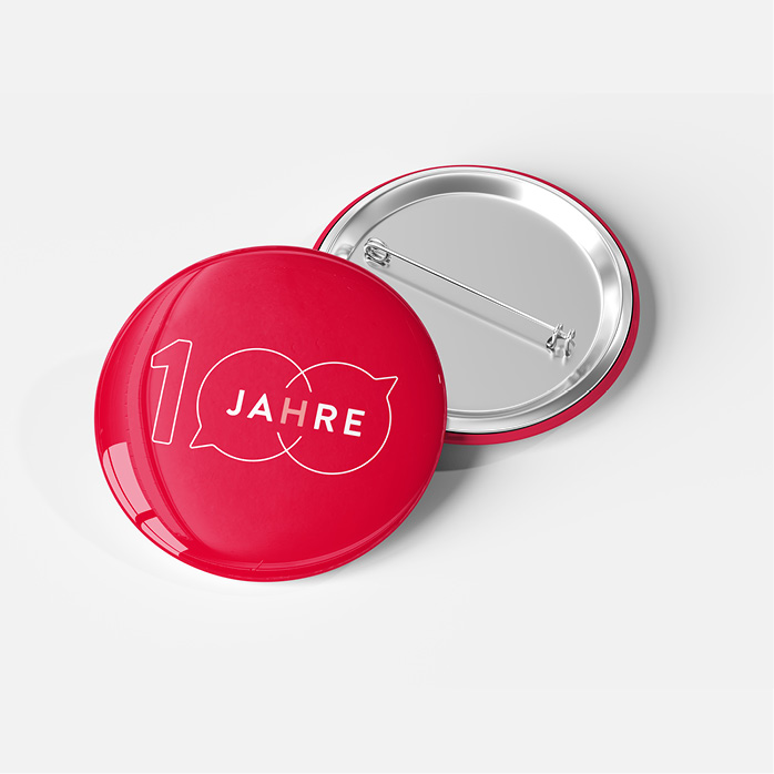 Ansteck-Button mit Jubiläumssignet