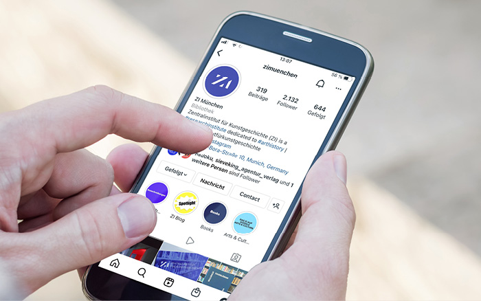 Instagram-Seite des ZI mit neuem Logo